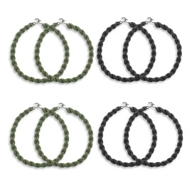 Boot Bands, 8 Pcs Elastic Blousing Straps with Metal Hooks Boot Blousing Bands Pant Leg Straps Boots Accessories for Pants Men and Women Outdoor Hiking Military (Black, Army Green)