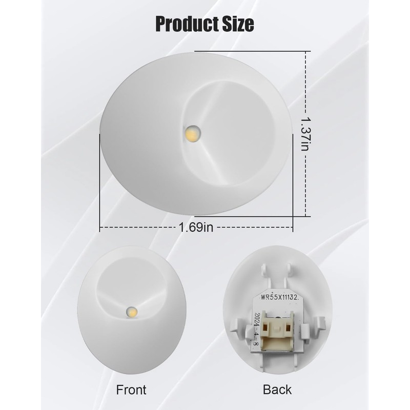 WR55X11132 WR55X25754 Refrigerator Led Light and Cover Assembly Compatible with
