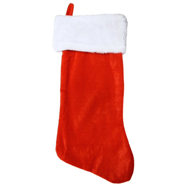 Set of 2-18" Red Velvet Stocking W/White Plush Cuff &