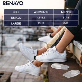 2Pairs Plantar Fasciitis Heel Cups,Shock Absorption Orthotic Inserts,Heel Lifts for Plantar Fasciitis,Foot Pain,Relieves Foot Pressure & Tired Achy Feet.