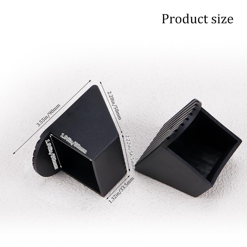 Comidox 4Pcs Premium Plastic Fitness Equipment End Caps Slip-Resistant Square