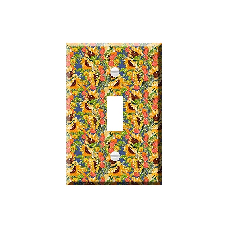 Toggle Wallplate, Single Light Switch Cover Plate - Sunflower Pattern