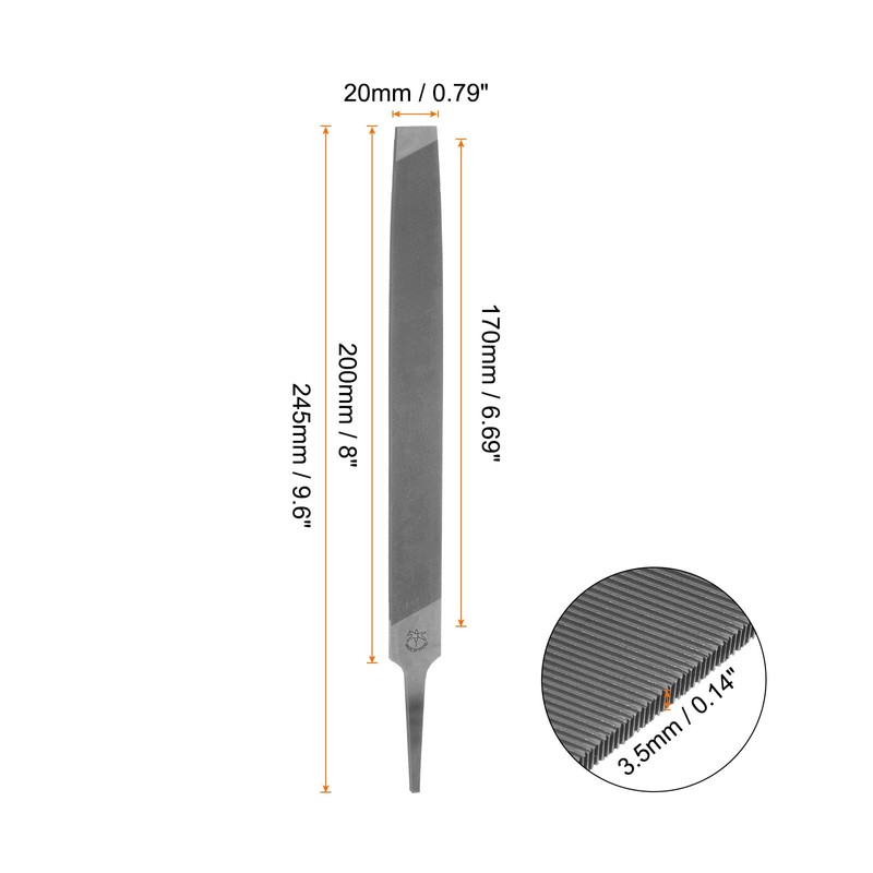 sourcing map 2pcs Mill File 8 Inch 3.6mm High Carbon