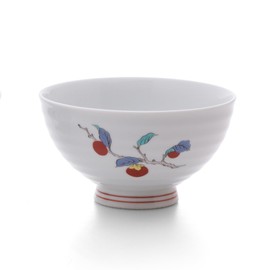 Dan Pottery Arita Ware Persimmon Uemon Style Rice Bowl (Persimmon, 1 Piece)