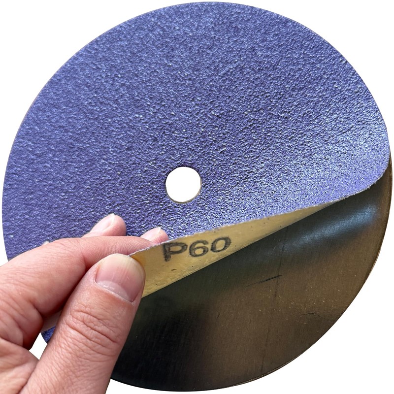 JLD 7" Sanding Disc, 60 Grit Blue Zirconia Sticky, for