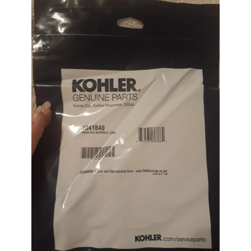 Kohler GENUINE KOHLER K-1041840 Long Replacement Drain Rod w/Overmold (9"