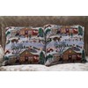 Lex's Linens Set of 2 Christmas Theme Tapestry Cushion Cover