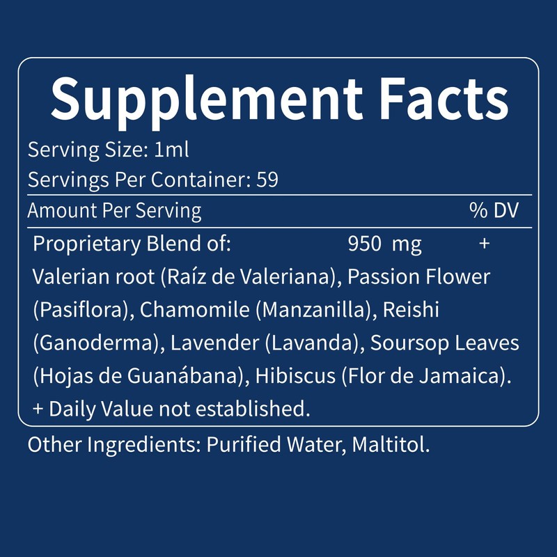Nurbetoxa Valerian Sleep Support Drops, Gotas de Pasiflora y Valeriana