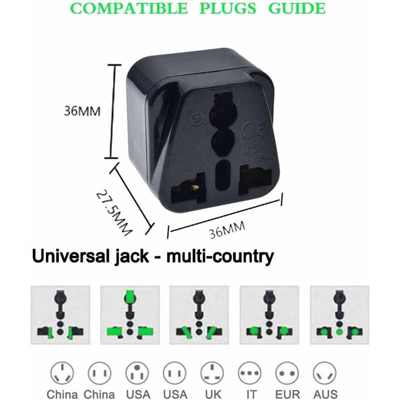 Tekit White NEMA 6-20P Universal Plug Adapter 110-250V 15A,Universal World