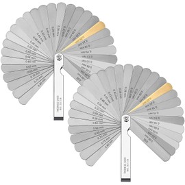 TraderPlus 2pcs 32 Blades Stainless Steel Feeler Gauge Dual Marked Metric and Imperial Gap Measurement Tool