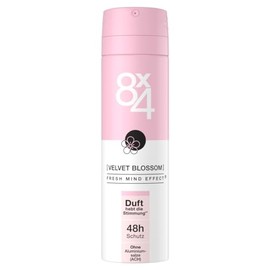 8X4 Velvet Blossom Deospray, Deodorant mit floral-fruchtigem Duft, erfrischendes Deo ohne Aluminium (ACH) mit 48h zuverl√§ssigem Schutz (150 ml)