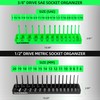 8PCS Socket Organizer Set, Socket Holder, 1/4", 3/8", 1/2" Metric
