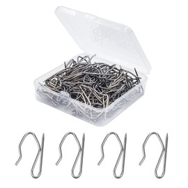 120 x Stainless Steel Curtain Hooks Pins-On Pen Hooks with Practical Storage Box - Ideal for Pencil Pleats and Heavy Curtains, Window Curtains, Shower Curtains and Door Curtains (Silver)