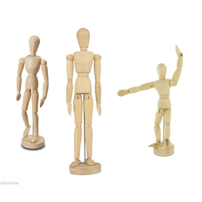 Janrax 8" Artists Wooden Manikin - Moveable Adjustable Limbs Human