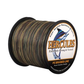 HERCULES Super Strong 500M 547 Yards Braided Fishing Line 80 LB Test for Saltwater Freshwater PE Braid Fish Lines 4 Strands - Camouflage, 80LB (36.3KG), 0.48MM
