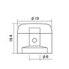 SCUD Metal Knob, Short Type, Millimeter Black MKB-3