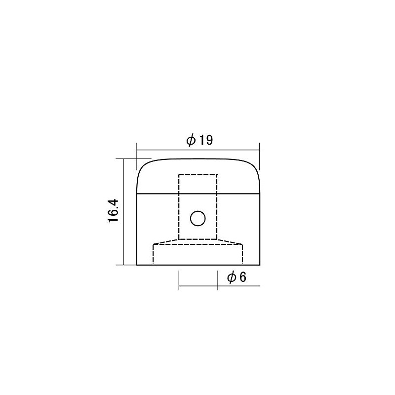 SCUD Metal Knob, Short Type, Millimeter Black MKB-3