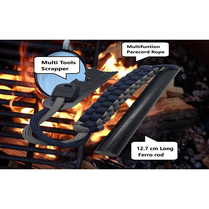 PISAU 12.7 cm Ferrocerium Ferro Rod Flint Fire Starter Waterproof
