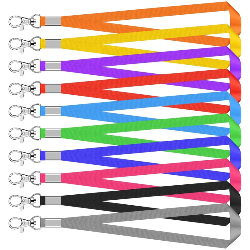 Pagezol 10 Pack Lanyards for Id Badges Black Key Lanyard