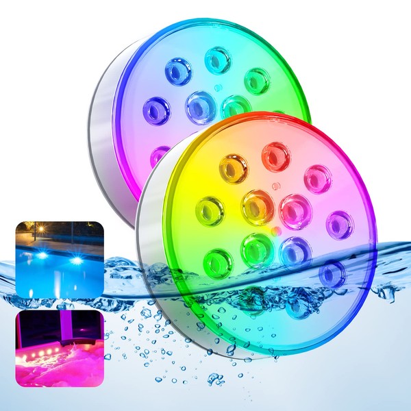 U UZOPI U UZOPI Upgraded Rechargeable Submersible LED Pool Lights