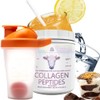 Instant Dissolve Collagen Peptides (41 Servings) for Hair/Skin/Joint Health,Immediately Stirlessly Fully Absorbed into Liquid Food/Juice,Plus an Orange Shaker Bottle w. Non-Metal Blender Ball