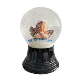 Real Glass Snow Globe, Almost Like Snow, Angel on Cloud, 8 cm