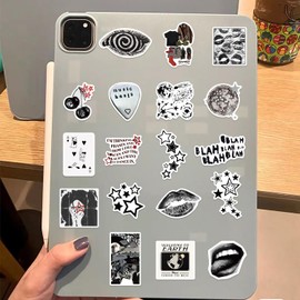 200pcs Grunge Downtown Girls Stickers, Y2K Aesthetic Girly Stickers,Vintage Vinyl Waterproof Sticker Packs for Laptop, Guitar, Water Bottle, Cool Retro Sticker for Teens, Adults (Style B)