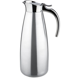 Isosteel VA-9345K 1 Litre 18/8 Stainless Steel Tableline Double-Walled Straight Shape Vacuum Pot with Flap Lid...