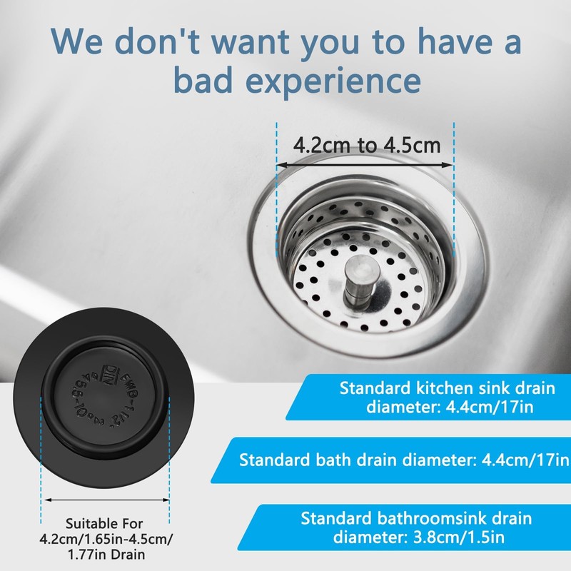 2 Pcs Universal Sink Plug, Bathtub Plug & Bath Plug