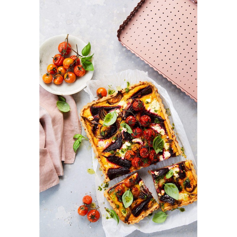 Wiltshire Rose Gold Quiche and Tart Pan, Large, Perforated, Tart
