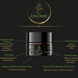 Anti-Aging-Gesichtscreme für Herren mit Peptid-Komplex, Hyaluronsäure, Aloe Vera, Bienenwachs, Schneckenschleim - Made in Italy
