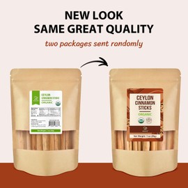 Soeos Ceylon Cinnamon Sticks, Organic Cinnamon Sticks, Real Cinnamon farmed in Sri Lanka, Non-GMO, Cinnamon for Coffee, Baking, Cooking and Beverages 1 oz (28g)