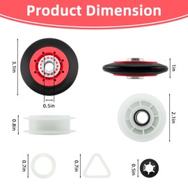 4392067 Dryer Repair Kit and W10837240 Dryer Idler Pulley for Maytag Bravos xl Kenmore Elite Whirlpool Duet Dryer Parts,Includes WPW10314173 Drum Roller,661570v Dryer Belt,279640 Idler Pulley
