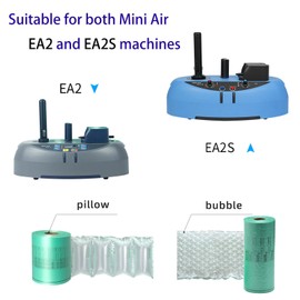MINI AIR EASI 2 Rolls EA2 Air Bubbles Cushion Wrap, 1/2” Air Bubble Roll, 16''W x 1836 Feet Total, ONLY Compatible with Mini AIR Easi Generation 2 Grey color Machine AIR Cushion Air Pillow Bubble bag Wrap