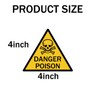 Danger Poison Warning Sign Stickers, 4 Inch, Skull and Crossbones
