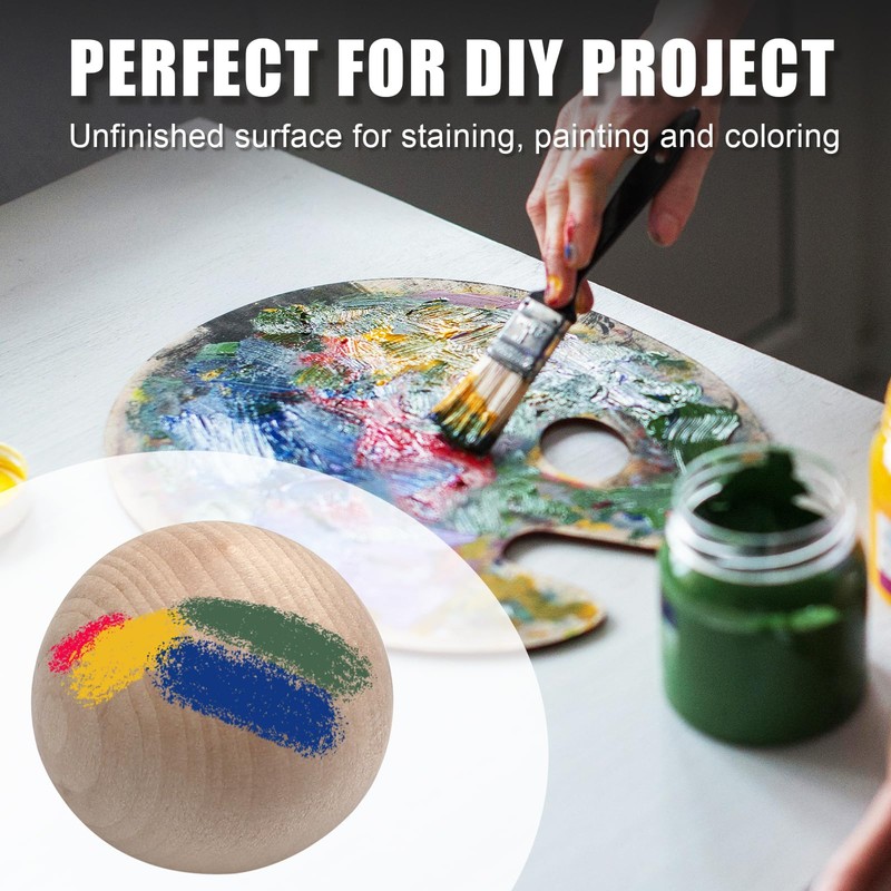 Zorfeter 20 Pcs Unfinished Wood Ball Knobs, 1-1/2 Inch Dia.