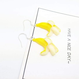 Fashion Fruit Banana Dangle Earrings for Women - Fruits Funny Earrings Yellow Banana Earring