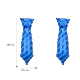 4PCS Father's Day Balloons Father's Day Party Decorations Black Bow Tie Blue Necktie Foil Balloons for Happy Fathers Day Dad Birthday Party Decorations