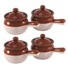 Individual French Onion Soup Crock Chili Bowls with Handles and