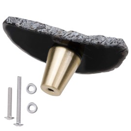 rockcloud Pack of 4 Agate Slice Cabinet Drawer Knobs Cupboard Dresser Door Pull Home Decorative Furniture Hardware, Black