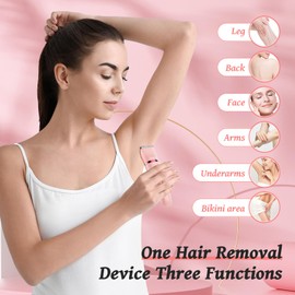 3 In 1 Damenrasierer Elektrisch, Damen Intimbereich Trimmer mit 3 Klingenköpfen, Nass/Trocken Lady Elektrorasierer für Schamhaare Gesicht Körper, IPX7 Intimrasierer Bikinitrimmer Haartrimmer Frauen