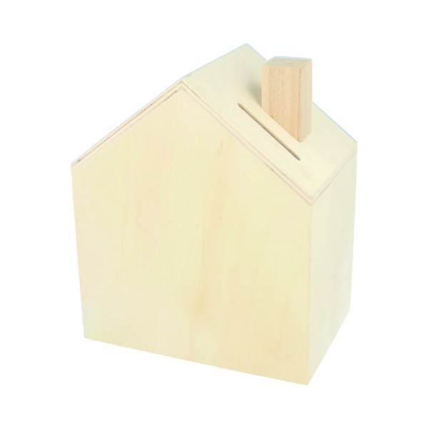 Artemio 14002221 Spardose zum Dekorieren Haus Holz 12 x 14,5