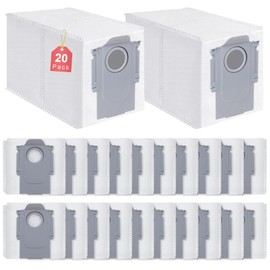 20 Pack Dust Bags for Roborock Saros 10/10R, Qrevo, Qrevo S/Slim, Qrevo Plus, S8 MaxV/Max Ultra, Replacement Vacuum Cleaner Bags for Qrevo Pro, Qrevo MaxV/Pro/Curv, 3.0L Large Capacity