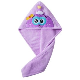 IKOPFLN 65 * 25cm Mikrofaser handtuch haare Haarschleier, haarturban kinder Super Saugfähig, Weich, Anti-Cresp, Frauen Haar Handtuch, Verschluss mit Knopf, turban handtuch mit knopf(Lila)