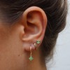 Small Clover Dangle Hoop Earrings with Flower Shaped for Women,