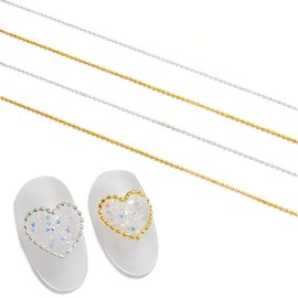 OKAWASI Nail Parts, Nail Chain, 19.7 inches (50 cm), 4 Pieces, 4 Types, Extra Fine, Cuttable 0.03 inch (0.8 mm) / 0.04 inch (1.0 mm) Brion Chain, DIY, Crafts, Accessories, Parts (Gold + Silver)