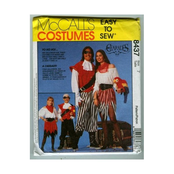 Costume Pattern: Pirate and "Sea Wench" (McCall's Costumes 8437): Size