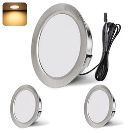 YindaLux YindaLux Einbaustrahler LED 12V 3000K Warmwei? LED Spot Dimmbar 3W LED Einbauspots 55-58mm lochmass Einbauleuchten fr Wohnwagen Kche Kleiderschrank Aluminium Nickel 3er Set