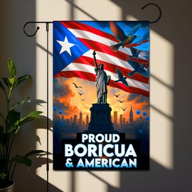 FLAGMEUP8386 Boricua Pride Garden Flag - 12x18 Inches Double Sided Patriotic Flag, Weather Resistant, Peace & Unity Gift Outdoor Decor