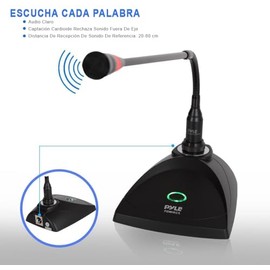 Micrófono de mesa, escritorio - micrófono con filtro pop, montable, con cuello de ganso ,cable XLR a 1/4’’, para karaoke, conferencias y estudio